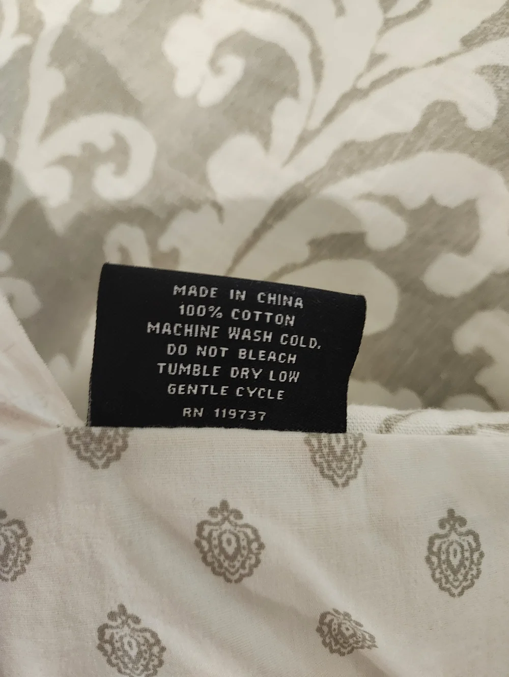 Nicole Miller Home Damask Comforter Set Queen Full 92x96 Reversible Cotton 5pc